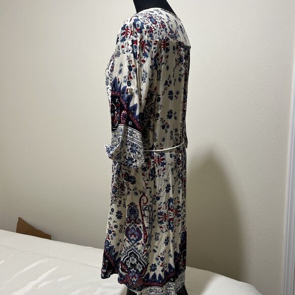 La Moda Tropical Cover Up Caftan Garden Midi Dress Embellishments L / XL - Picture 7 of 16